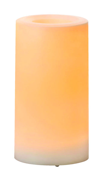 Vela de pilar para exteriores blanca Inglow de 6 pulgadas de alto x 3 pulgadas de diámetro (paquete de 4)