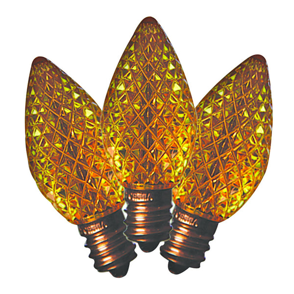 Holiday Bright Lights LED C7 Yellow 25 count Replacement Christmas Light Bulbs
