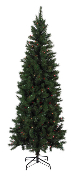 Celebrations 7-1/2 ft. Multicolored Prelit Concord Slim Tree 300 lights