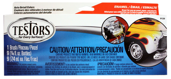 Kit de 11 piezas de pintura esmaltada para detalles de automóviles Testor'S 9120 (paquete de 6)