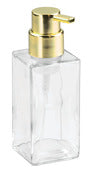 InterDesign 70568 14 Oz Clear & Gold Brass Casilla Foaming Soap Dispenser With Pump