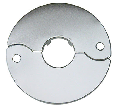 Brida dividida para piso/techo, tubo de hierro de 1/2 pulg. o cobre de 3/4 pulg., latón cromado (paquete de 6)