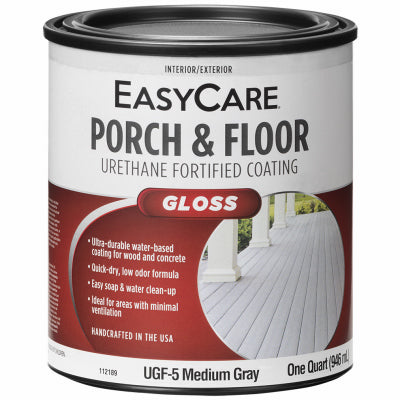 Porch & Floor Coating, Medium Gray, Interior/Exterior, 1-Qt. (Pack of 4)