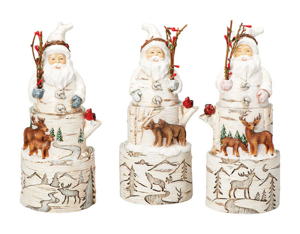 Roman Carved Santa Christmas Decoration White Resin 1 pk (Pack of 3)