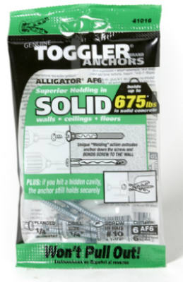 Alligator Masonry Anchors, Flanged, .25-In., 6-Pk.
