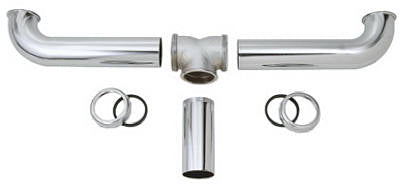 Chrome 2-Bowl Center Outlet Drain