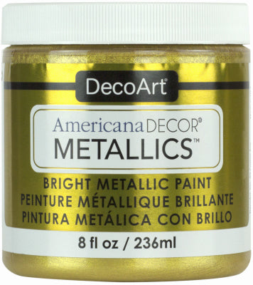 Pintura para manualidades metálica Americana Decor, oro de 24 quilates, 8 oz.