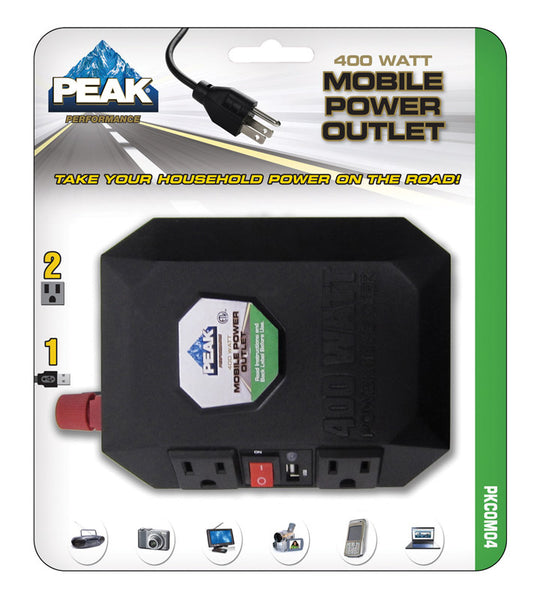Peak 12 volt 400 watts 3 outlets Power Inverter