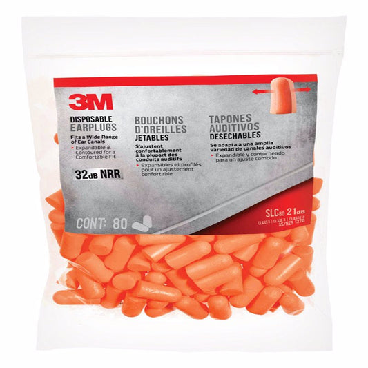 3M Orange Comfortable Ultra Soft Foam Handy Hearing Protected Disposable Ear Plugs 32 dB