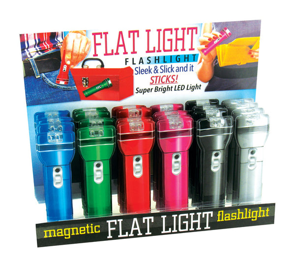 DM Merchandising Flat Light Assorted LED Flashlight CR2016 Battery (Pack of 24)