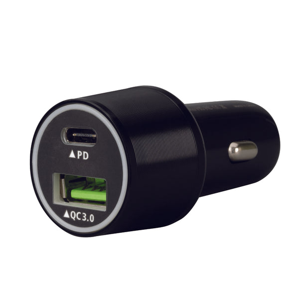 Cargador de coche con 2 puertos USB y CA Fabcordz, paquete de 1