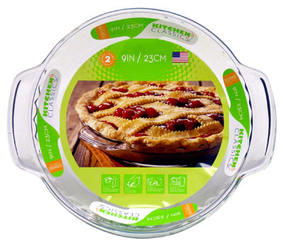 Plato hondo para tarta, festoneado, de vidrio, 9 pulgadas (paquete de 12)