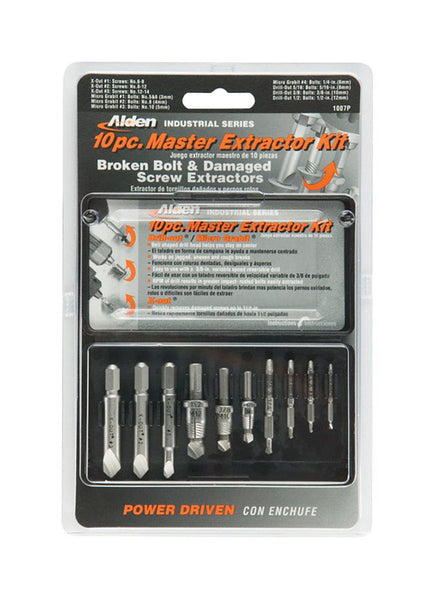Juego de extractores de tornillos y pernos de doble extremo HSS M2 de tamaño múltiple Grabit SelectSeries de Alden