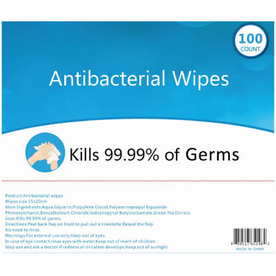 Toallitas antibacterianas multiusos sin alcohol, 100 unidades (paquete de 20)