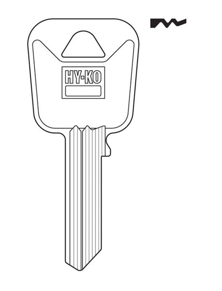 Llave tradicional Hy-Ko para automóvil, en blanco, de un solo lado, para Master Lock (paquete de 10)