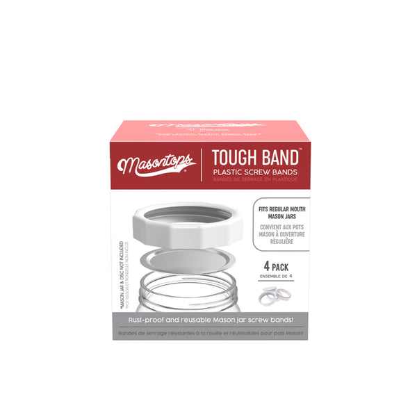 Anillos para enlatar de boca regular Masontops Tough Band, paquete de 4