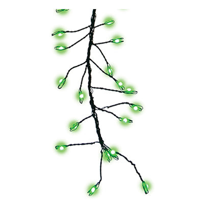 Juego de luces LED en microgrupos de semillas grandes, cable verde, brillo verde, 216 unidades