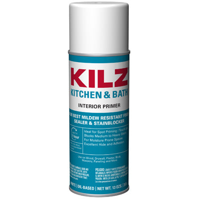 Imprimador para cocina y baño, a base de aceite, blanco, aerosol de 13 oz (paquete de 6)