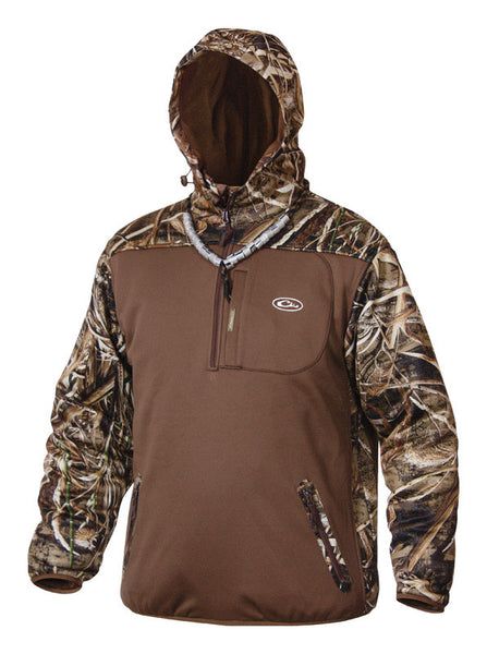 Chaqueta con capucha y cremallera de un cuarto de manga larga para hombre Drake MST Endurance M Realtree Max-5