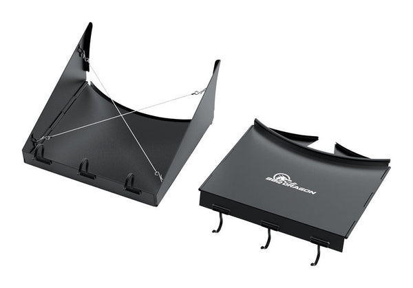 Estante lateral de acero negro BBQ Dragon de 13,2 pulgadas de largo x 1,6 pulgadas de alto x 13,1 pulgadas de ancho para parrillas tipo tetera de 22 pulgadas