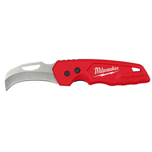 Milwaukee Fastback 7-1/4 in. Press and Flip Pocket Knife Red 1 pk