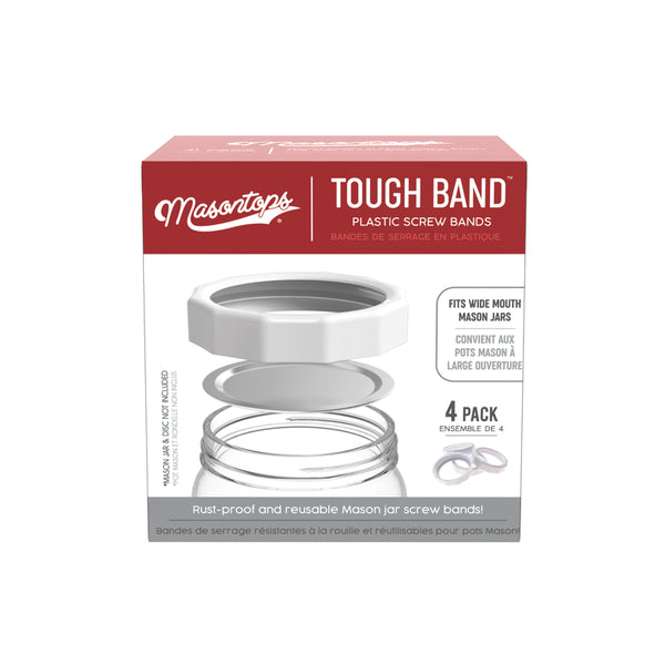 Anillos para enlatar de boca ancha Masontops Tough Band, paquete de 4