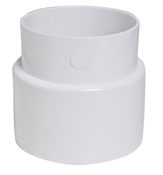 Adaptador de cubo de PVC con buje de 4 pulg. y buje en D de 4 pulg. de NDS Schedule 35