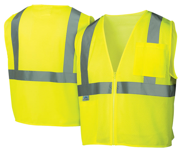 Pyramex Rvz2110x2 2x Lime Hi-Vis Safety Vest