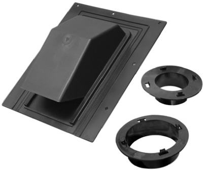 Roof Vent Cap, Black Plastic, 4-In.
