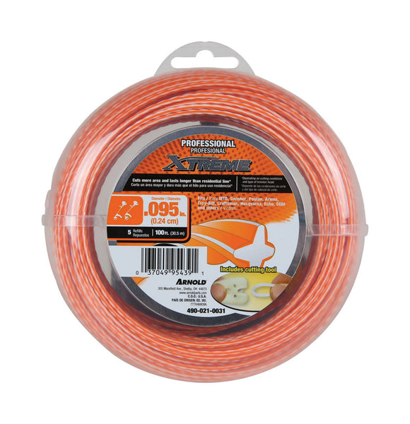 Hilo para desbrozadora Arnold Xtreme Professional Grade de 0,095 pulg. DX de 100 pies de largo