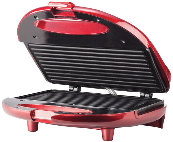 Máquina para hacer paninis Brentwood TS-247, 10 x 9,5 x 3,75, color rojo