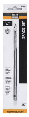 Power Drill Wood-Boring Bit, Spade, 1/4-In. (Pack of 6)