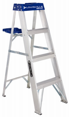 Escalera de tijera de aluminio de 4 pies, tipo I, capacidad de carga de 250 lb