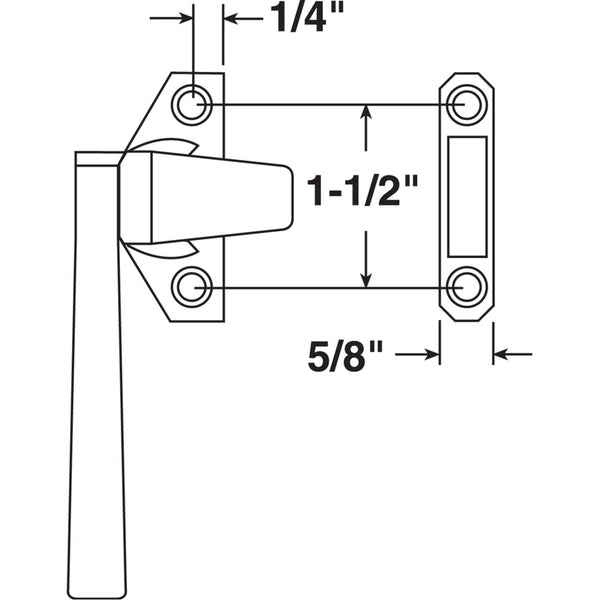 Manija de bloqueo Prime-Line Trimline de 1-1/2" Acabado en bronce