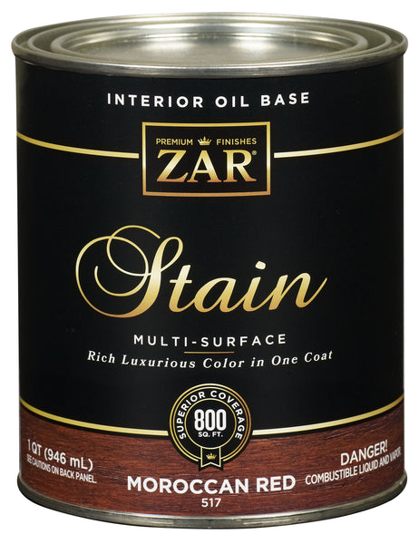 Zar 51712 1 Quart Moroccan Red Interior Oil Base Stain
