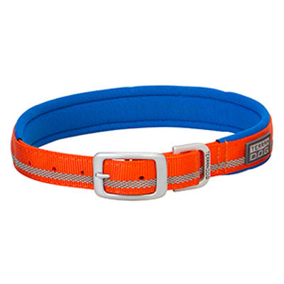 Collar para perros con forro reflectante Terrain, nailon naranja, 19 pulgadas.