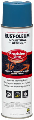 Pintura en aerosol para marcar líneas de precisión Industrial Choice, azul precaución, 17 oz. invertida