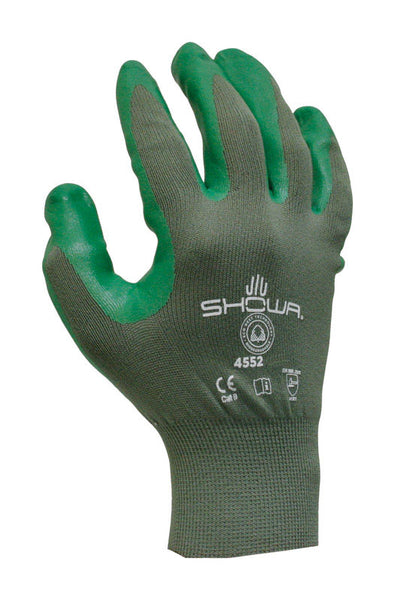Showa Unisex Indoor/Outdoor Nitrile Coated Work Gloves Green S 1 pair