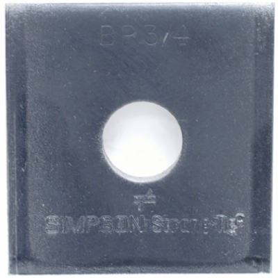 Placa de apoyo, calibre 3, 3 x 3 pulg., diámetro de perno de 3/4 pulg. (paquete de 80)