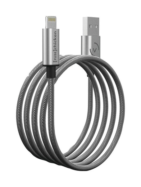 Fuse Chicken Armour Charge Silver Cell Phone Accessories Apple 3.3 ft. L