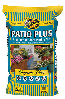 Tierra orgánica para macetas de exterior Patio Plus, 1,5 pies cúbicos