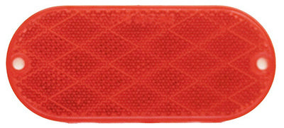 Reflector para remolque, autoadhesivo, ovalado rojo, 4-3/8 x 1-7/8 pulgadas.
