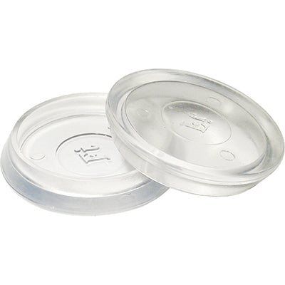 Copas para muebles, plástico transparente, redondas, 1-7/8 pulg. de diámetro interior, paquete de 4.