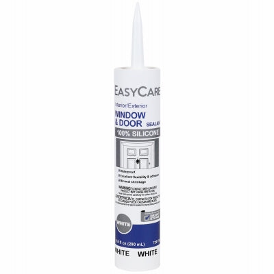 Masilla de silicona para puertas y ventanas, blanca, 9,8 oz.