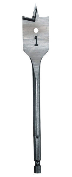 Broca para perforación plana de acero tratado térmicamente de 1-1/8 pulg. x 6 pulg. de largo de Milwaukee, vástago hexagonal de cambio rápido, 1 pieza