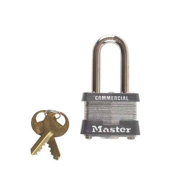Candado de acero laminado con doble cierre Master Lock de 1-5/16 pulg. de alto x 1-5/8 pulg. de ancho x 1-9/16 pulg. de largo, paquete de 6 (paquete de 6)