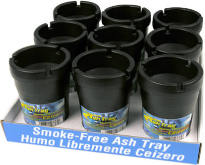 Cenicero sin humo, color negro (paquete de 9)