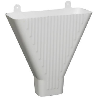 Embudo para bajante de 2 x 3 pulgadas, plástico blanco