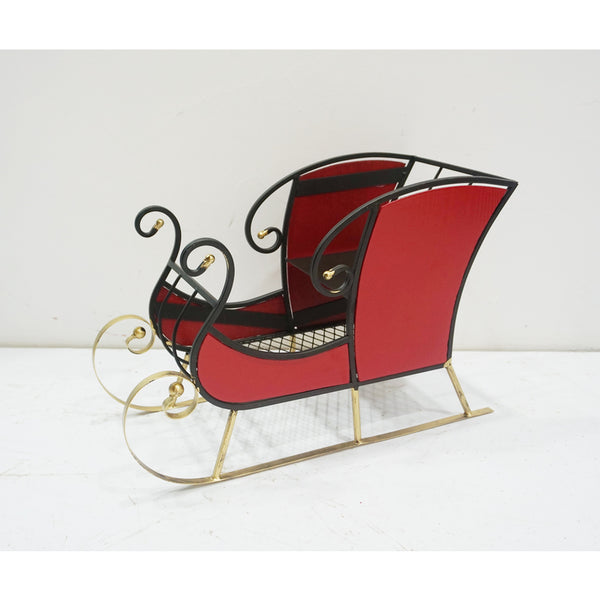 Decoración navideña en forma de trineo con diseño de Sunset Vista en metal rojo, 1 unidad