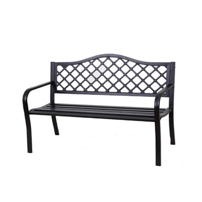 Park Bench, Black Steel Frame
